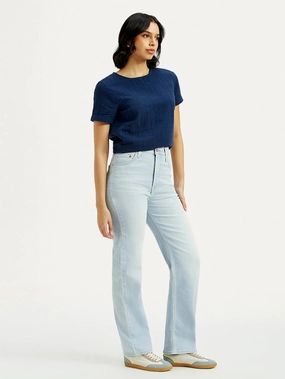 Relaxed Style Smart Casual Minimalist Style Style Simplicity Women's Light Blue Ribcage Straight Fit High Rise Jeans