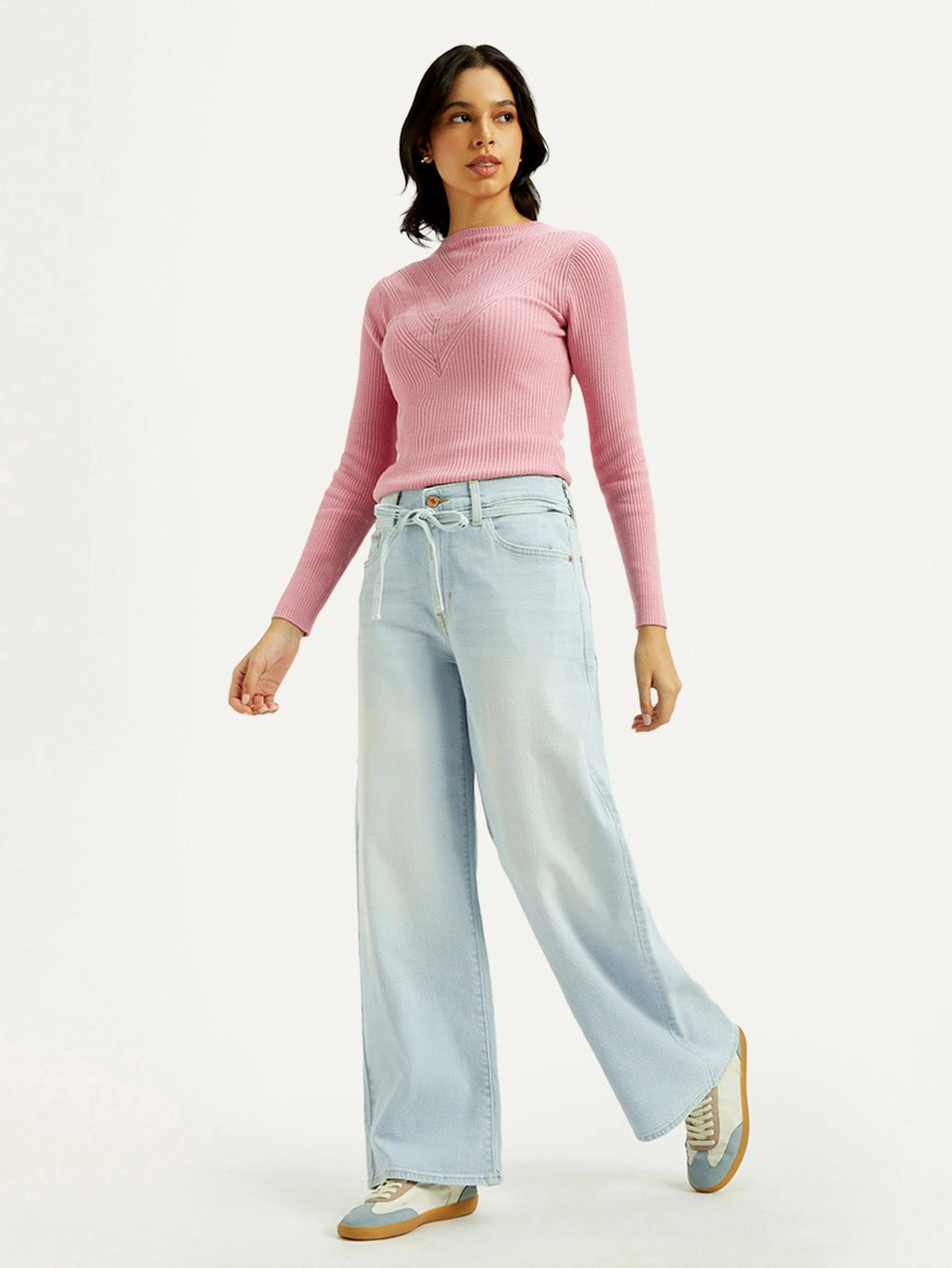 Women's Light Indigo XL Straight Fit Mid Rise Jeans Anytime Look