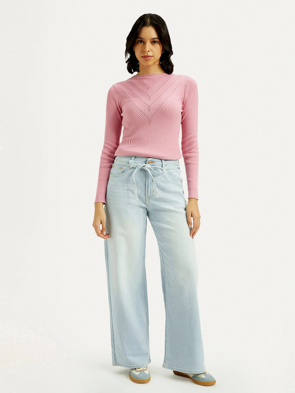 Women's Light Indigo XL Straight Fit Mid Rise Jeans Loose Smooth Shopping Day