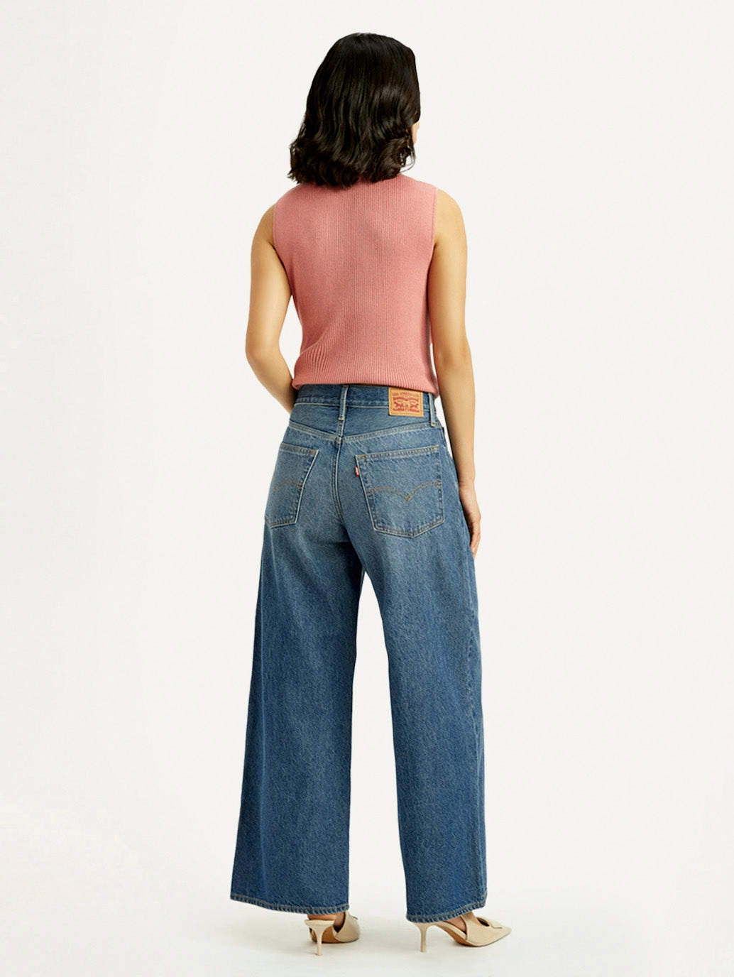 Women's Mid Indigo XL Straight Loose Fit Mid Rise Jeans Holiday Vibes Stretch Clean Fit