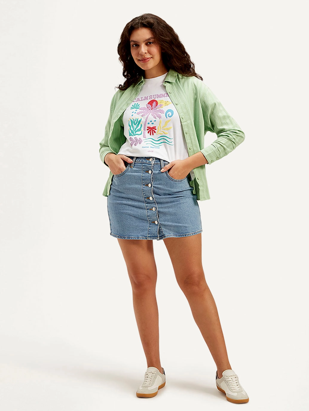 Women's Mid Rise Blue?Regular Fit Skirt Global Inspiration Smart Texture