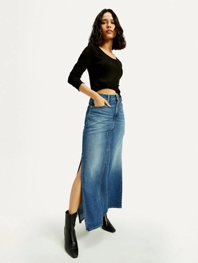 Fringe Detail Neat Style Women's Mid Rise Blue Regular Fit Skirt