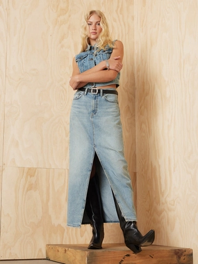 Weekend Fashion Women's Mid Rise Navy?Loose Fit Skirt