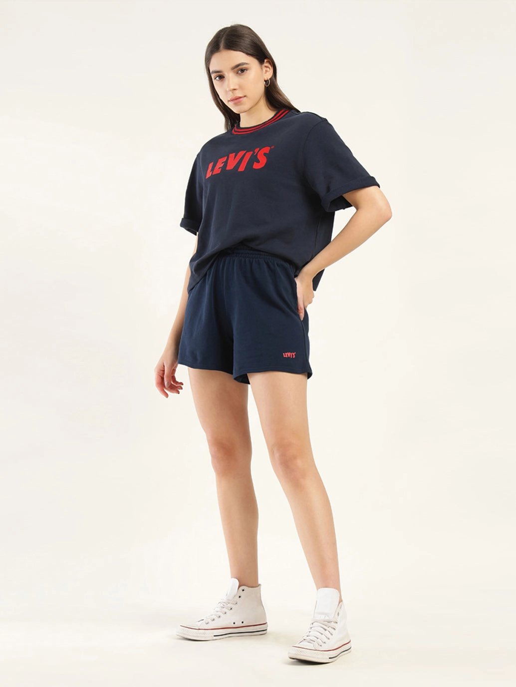 shorts set Comfy Wear Women's Mid Rise Navy?Regular Fit Shorts