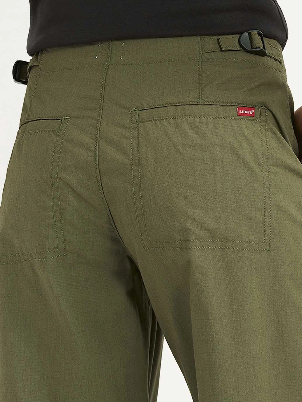 Women's Mid Rise Olive?Baggy Cargo Trousers Odor Control Tech ElasticWaist