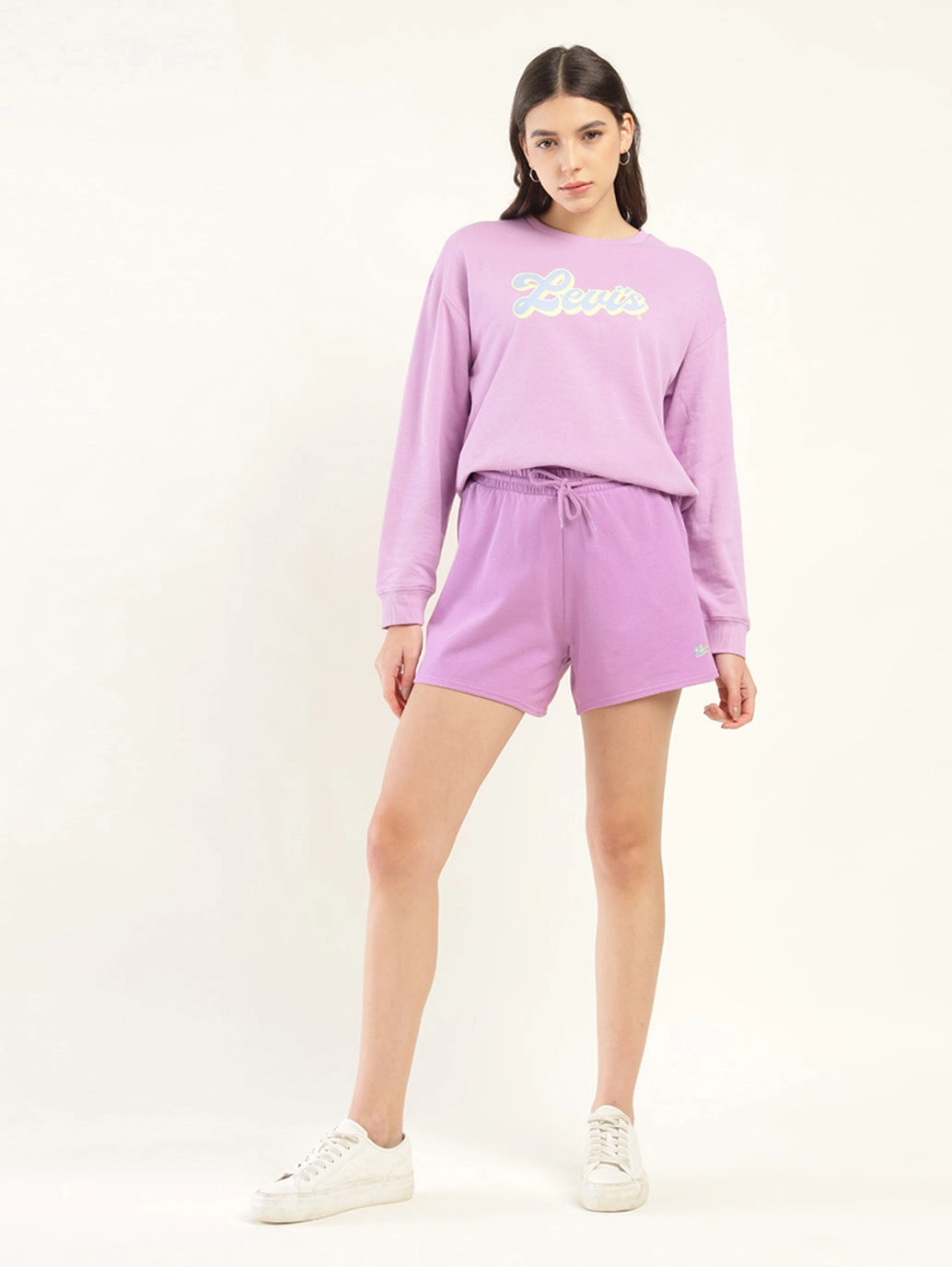 Women's Mid Rise Purple?Regular Fit Shorts City Mood