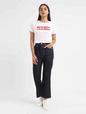 Relaxed Style Outdoor Enthusiast Evening Stroll Women's Navy Blue Bootcut Fit High Rise Jeans