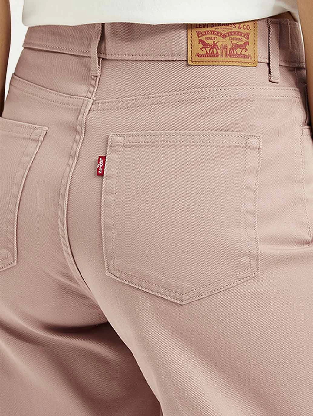 Women's Pink Wideleg Fit High Rise Jeans All Around Elegant Party Look Winter Warmth