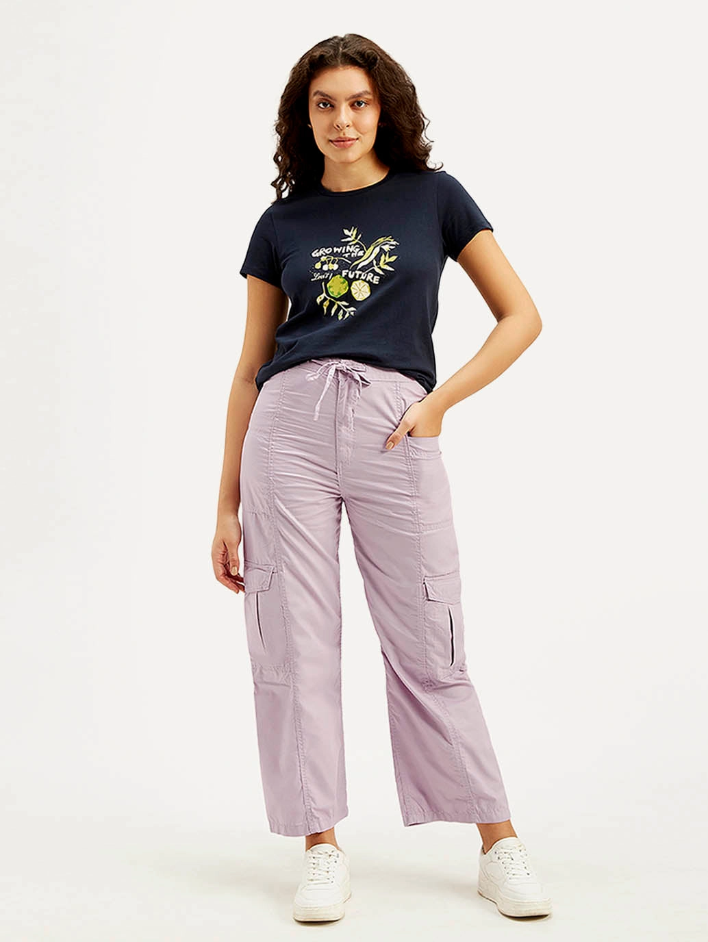 Women's Purple Loose Fit High Rise Jeans Travel Outfit Music Event