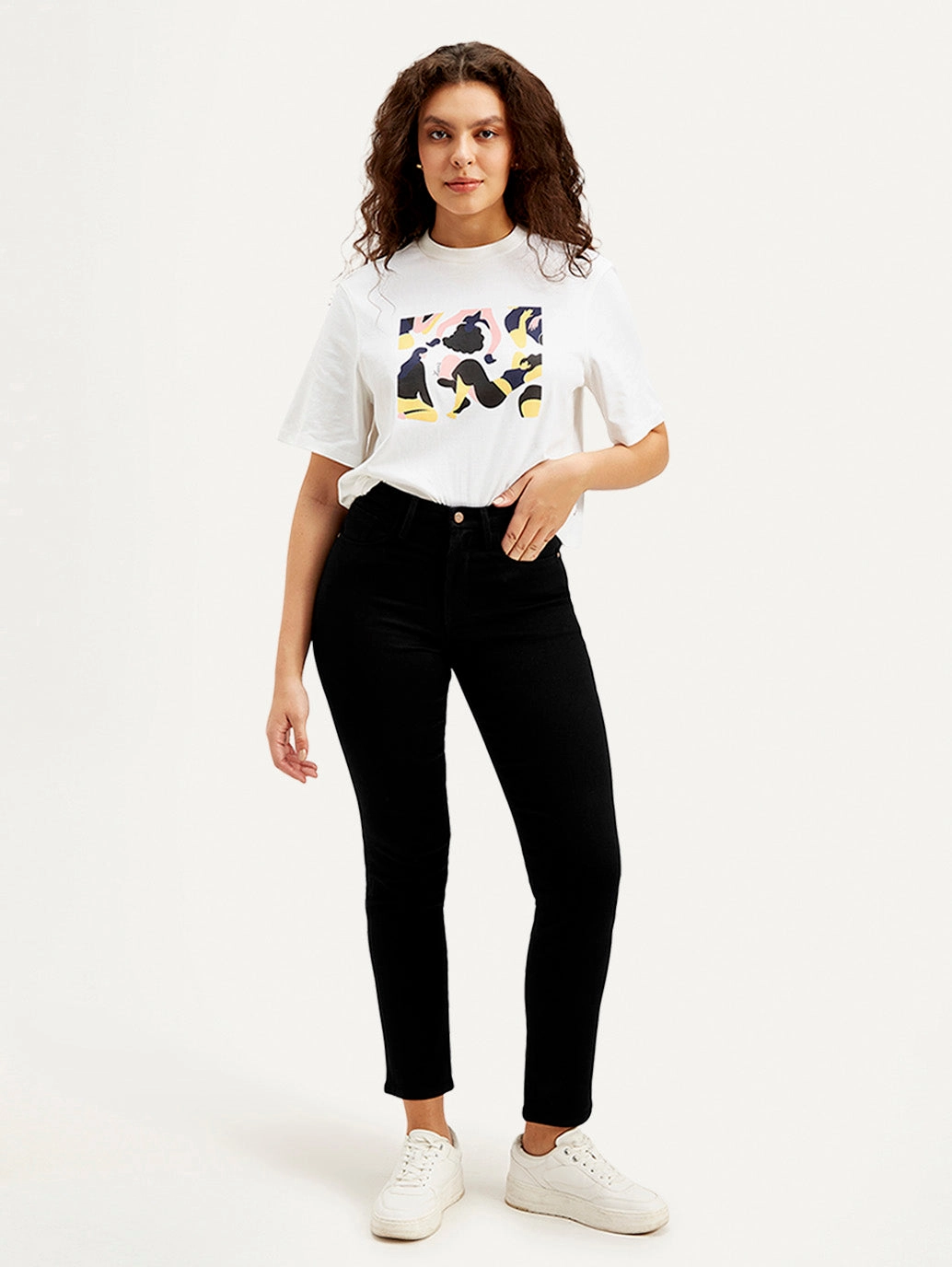 Women's Redloop 724 Black Straight Fit High Rise Jeans Street Essential Premium Outdoor Enthusiast