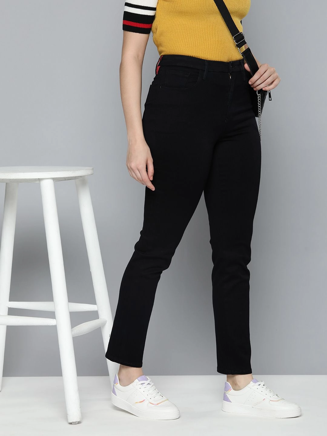 Women's Redloop 724 Black Straight Fit High Rise Jeans Anti Odor Fabric Treatment Traveler Gear Stretch Creative Look