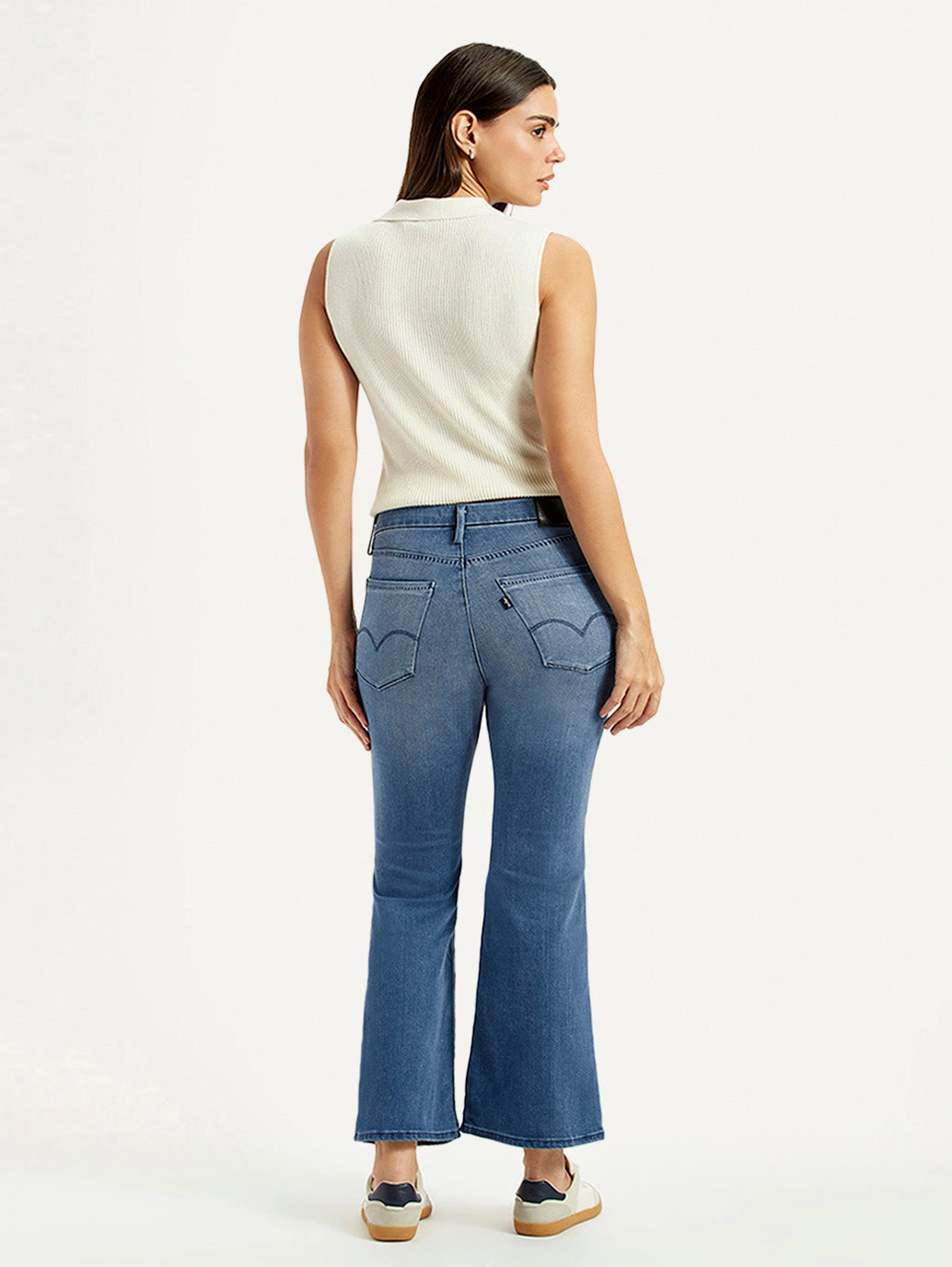 Women's Redloop 726 Blue Flared Fit Mid Rise Jeans Comfy Waist Fit