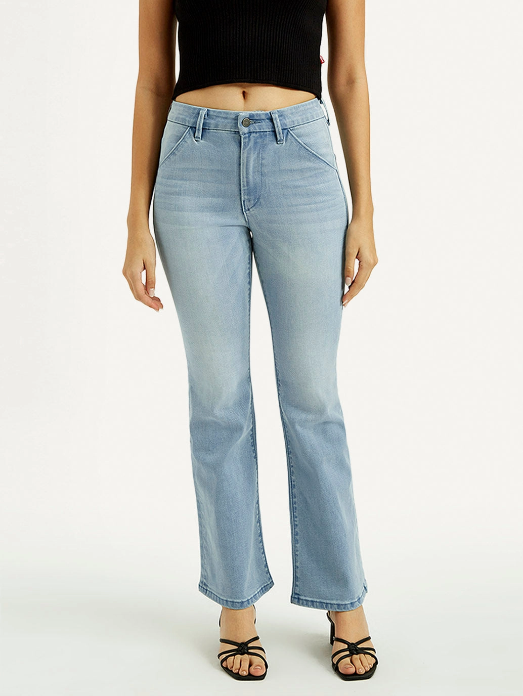 Contemporary Vibe Women's Redloop 726 Light Indigo Flared Fit High Rise Jeans