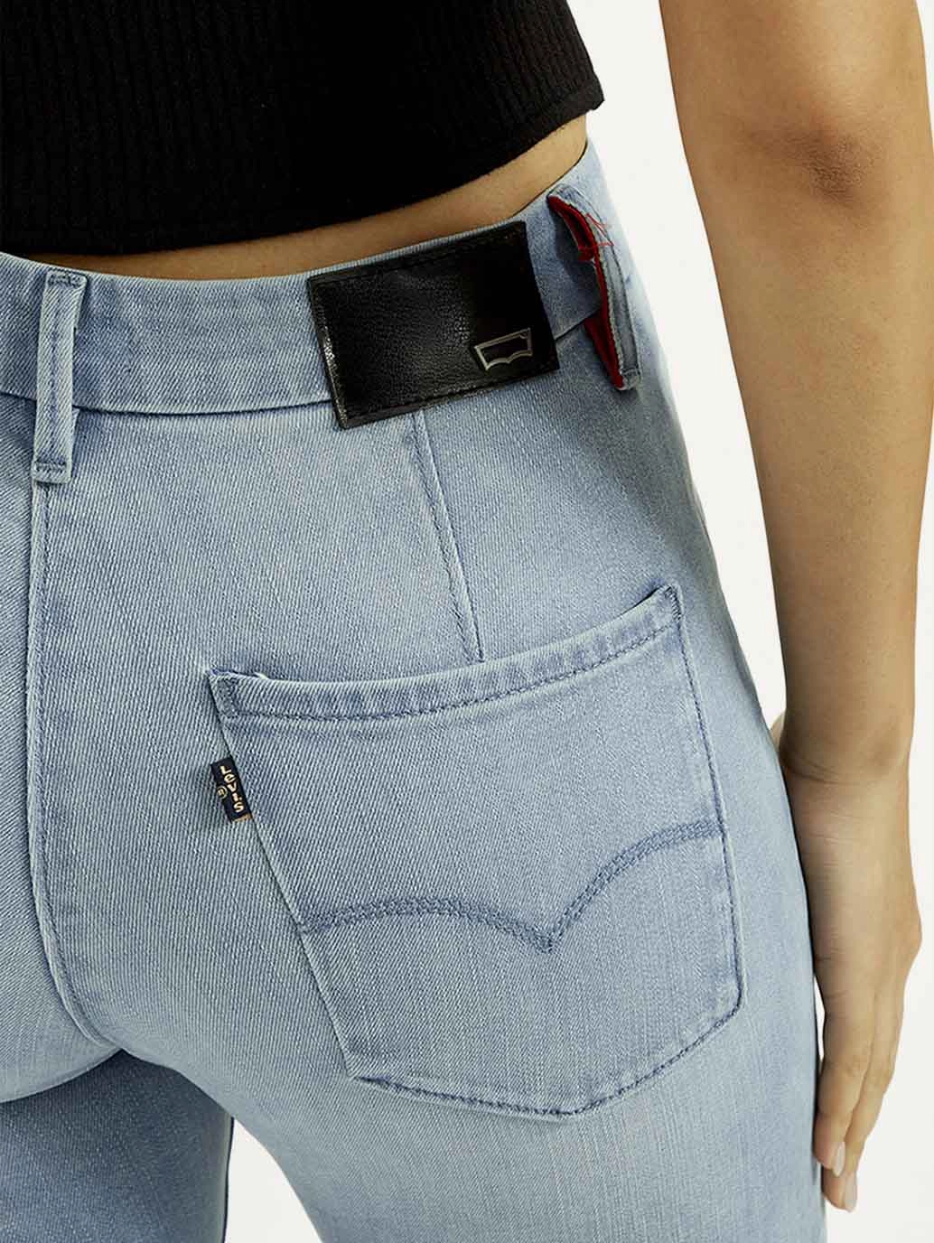 Premium Party Look Selvedge Detailing Women's Redloop 726 Light Indigo Flared Fit High Rise Jeans