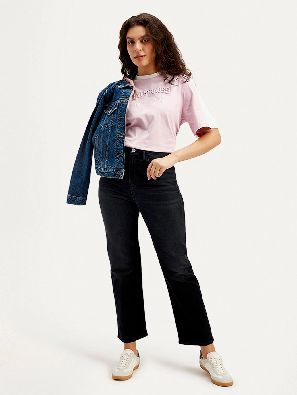 Modern Minimalist Fashion Lover Women's Redloop Black Ribcage Straight Fit High Rise Jeans