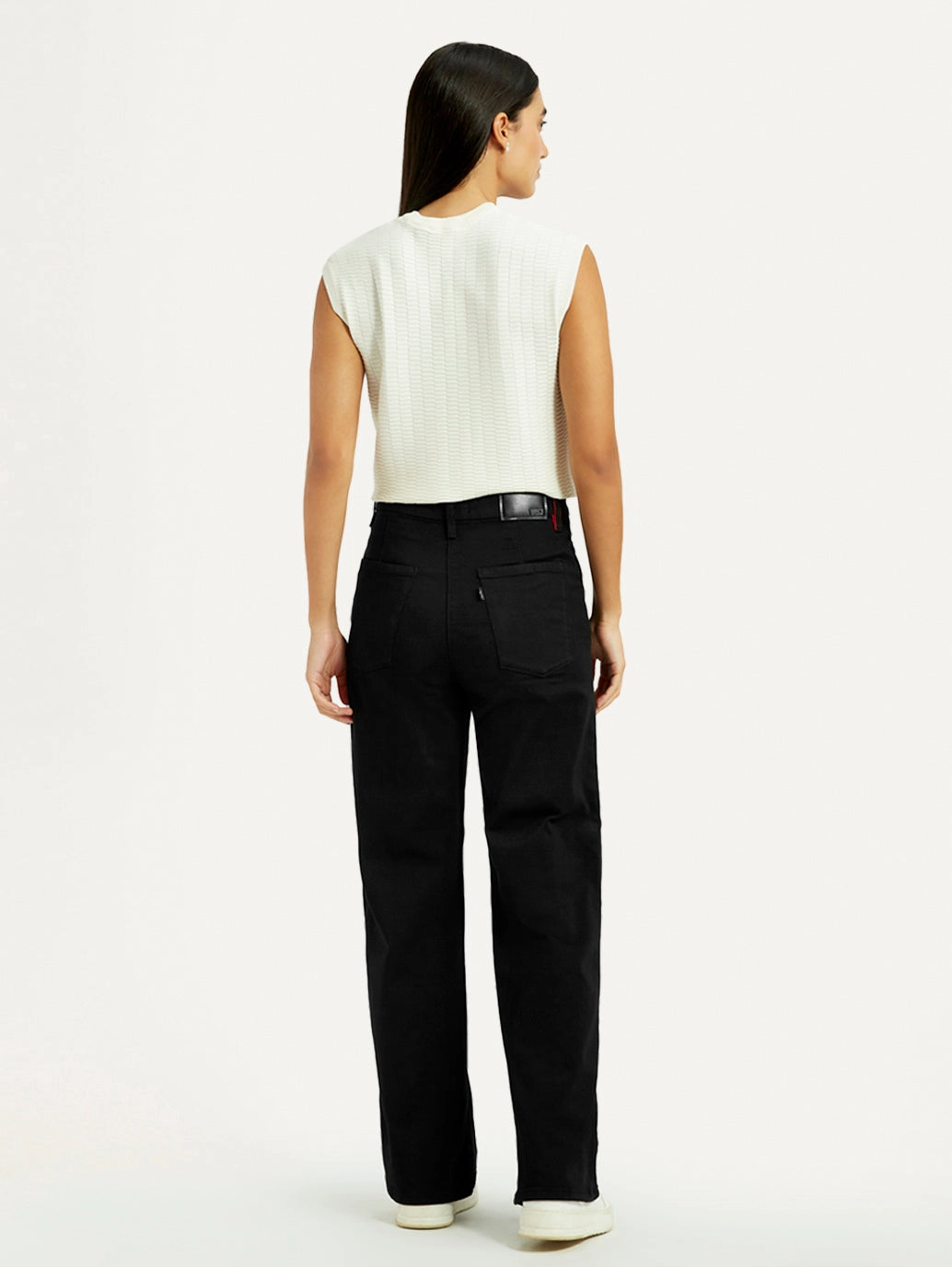 Women's Redloop Black Ribcage Wide Leg Fit High Rise Jeans Essential Layer All Time Fit