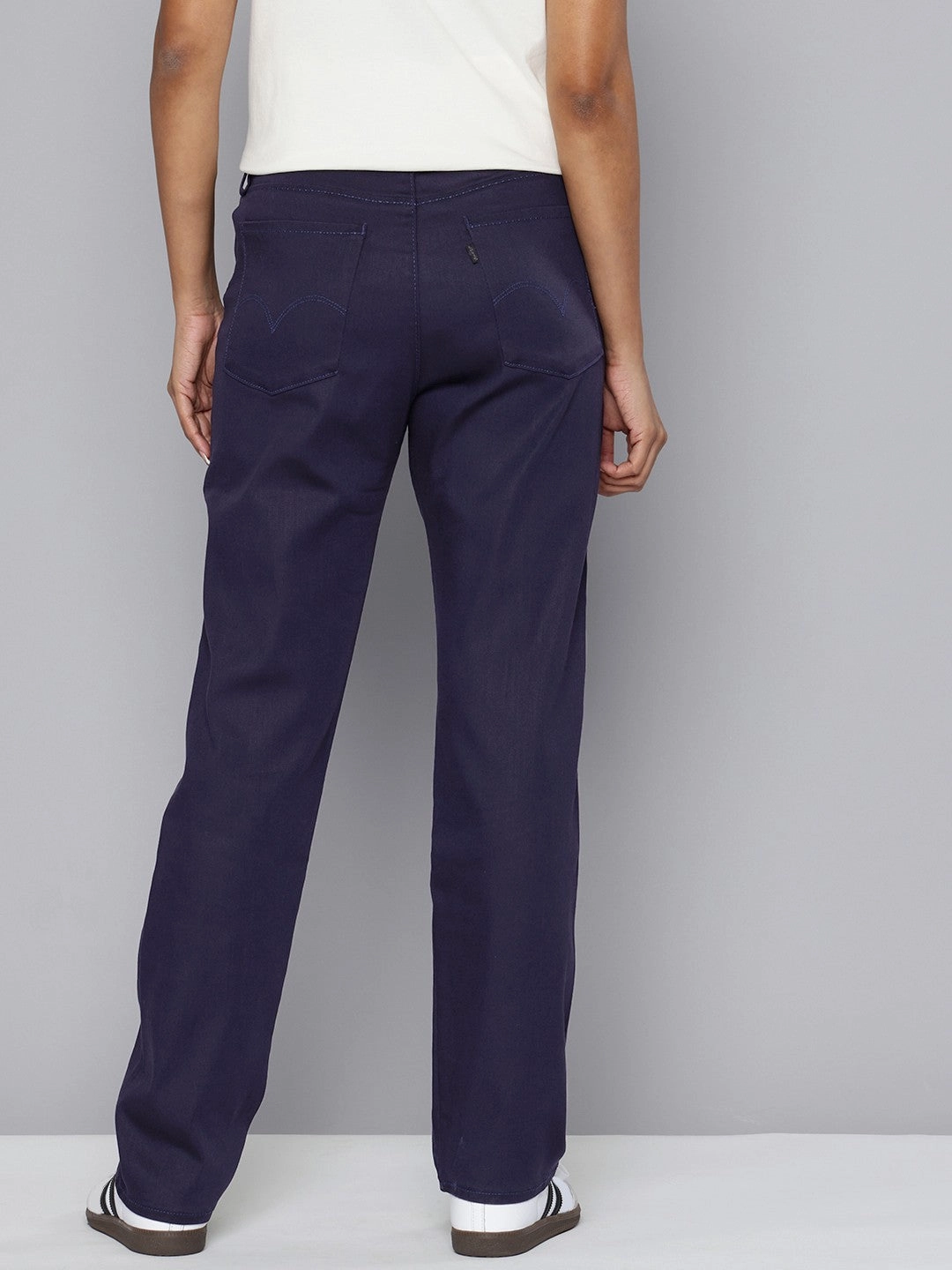 Women's Redloop High Rise Navy?Straight Fit Trousers Roomy Shape