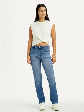 Classic Wear Street Fashion Women's Redloop Light Blue Wedgie Straight Fit Mid Rise Jeans