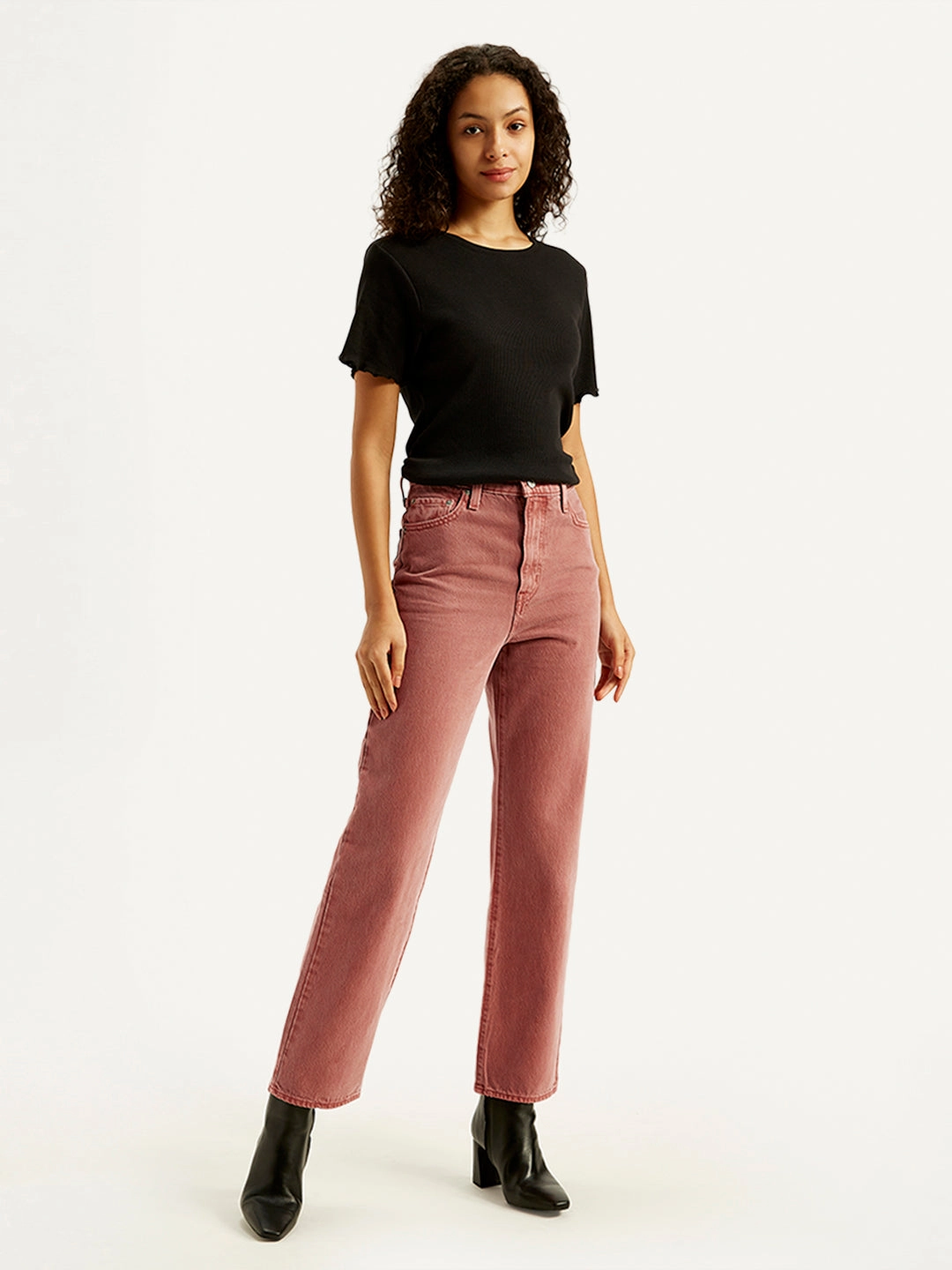 No Hassle Fit Versatile Design Women's Rust Ribcage Straight Ankle Fit High Rise Jeans