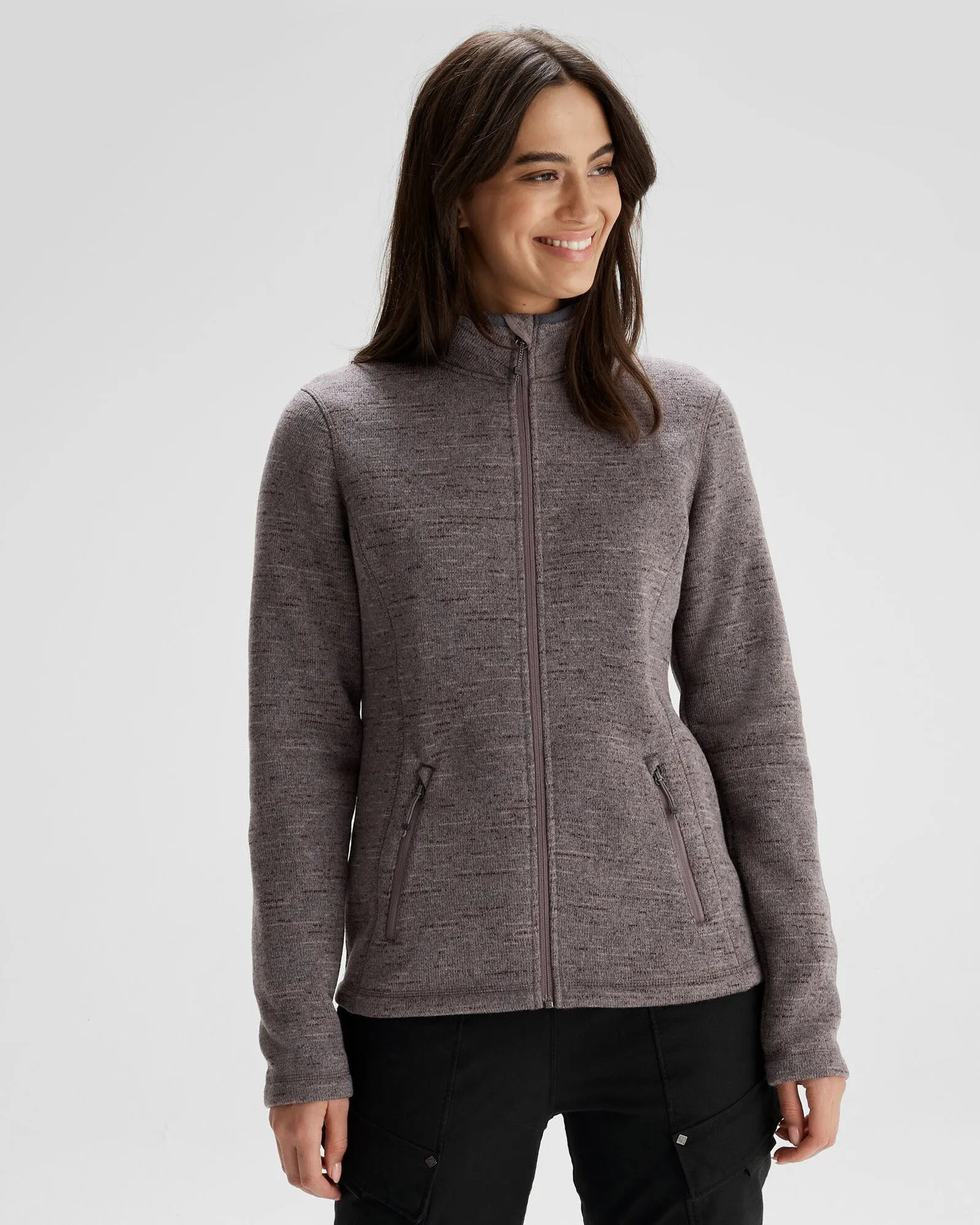 Thermal Lining Tech Low Profile Insulation Women's Aikman Fleece Jacket - Quartz Marle