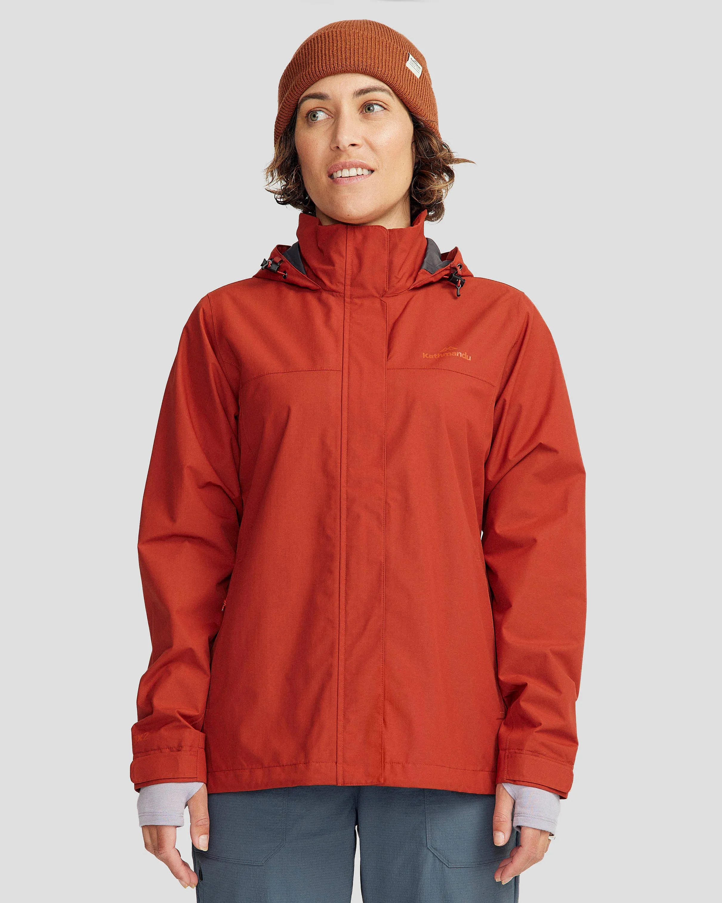 Women's Andulo 2-layer Rain Jacket - Redwood Durable Corrosion Resistant Zippers Anti Slip Shoulder Pads