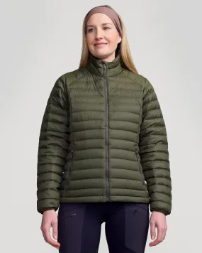 Windproof Cuffs PocketPlacement Women's Heli Down Jacket 4.0 - Light Moss