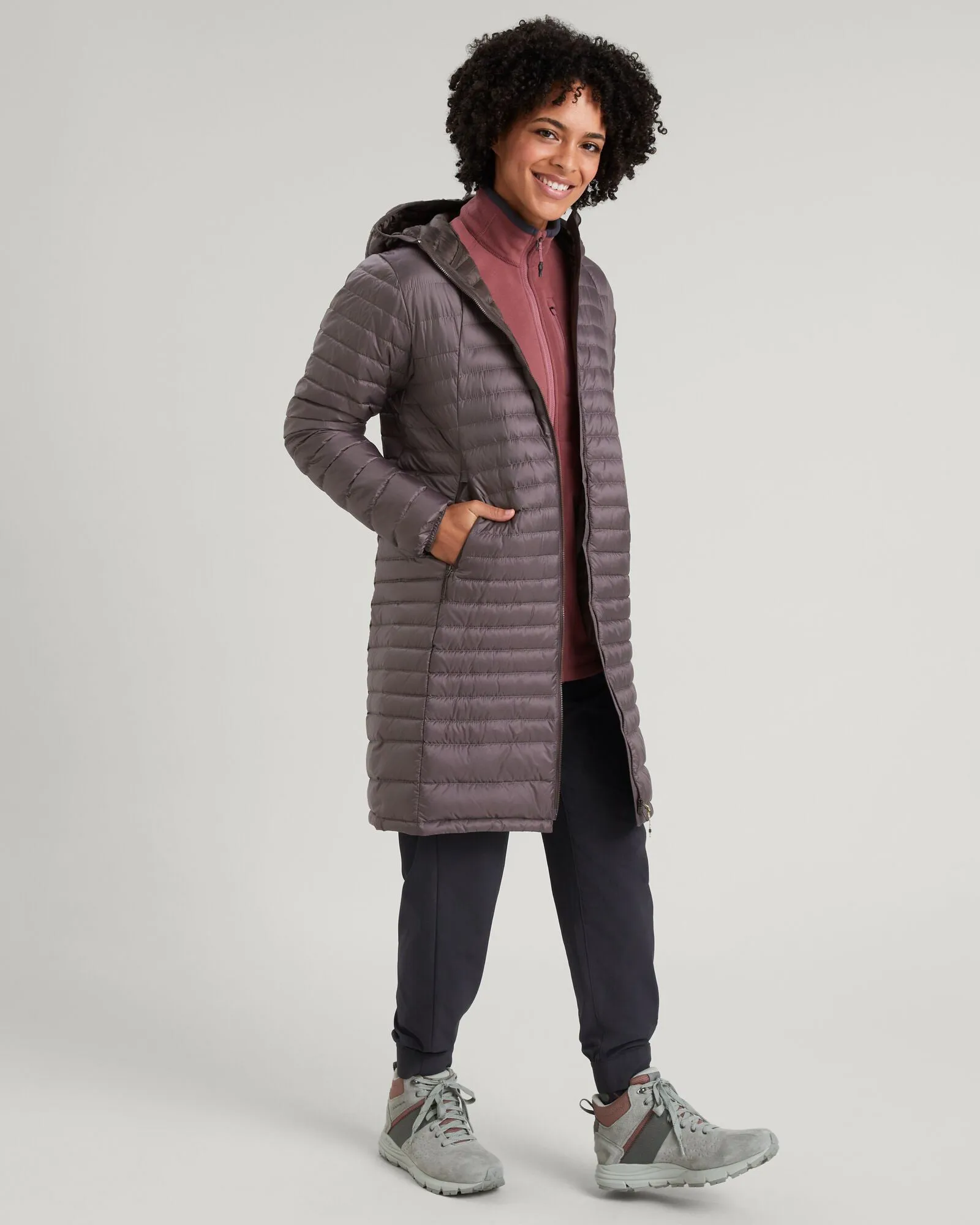 Women's Heli R Down Parka Jacket - Light Quartz Reinforced Stress Points Tailored Cut Style