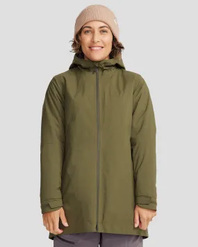 Elastic Cuff Adjustment Fade Resistant Dye Method Women's Trailhead 2L novaLOFT Rain Parka - Light Moss