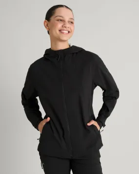 Wind Protection Women's Trailhead Stretch 2.5-layer Rain Jacket - Black Stingray