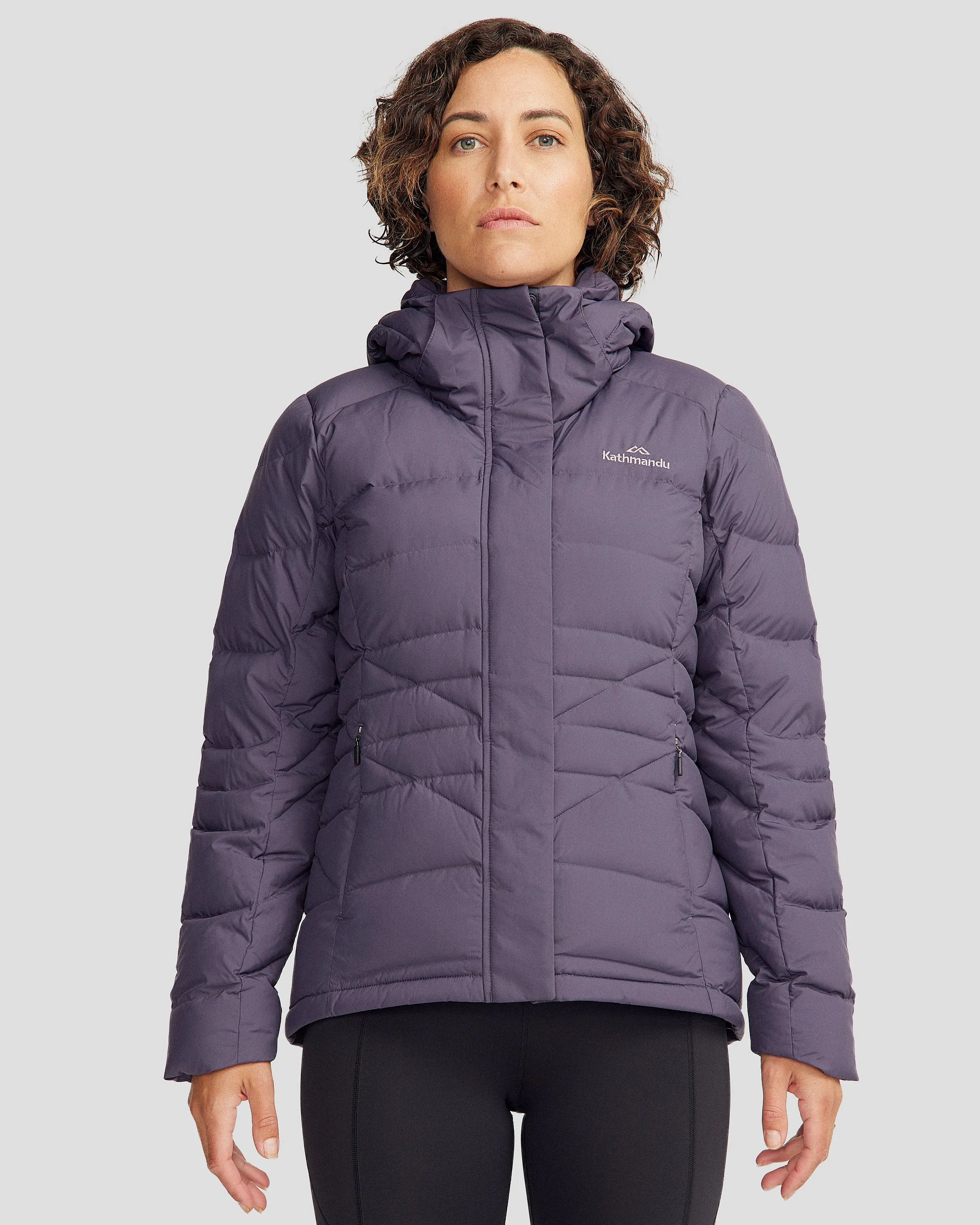 Women's Winterburn Hooded Down Jacket - Orbit Ultra Compact Packing Design