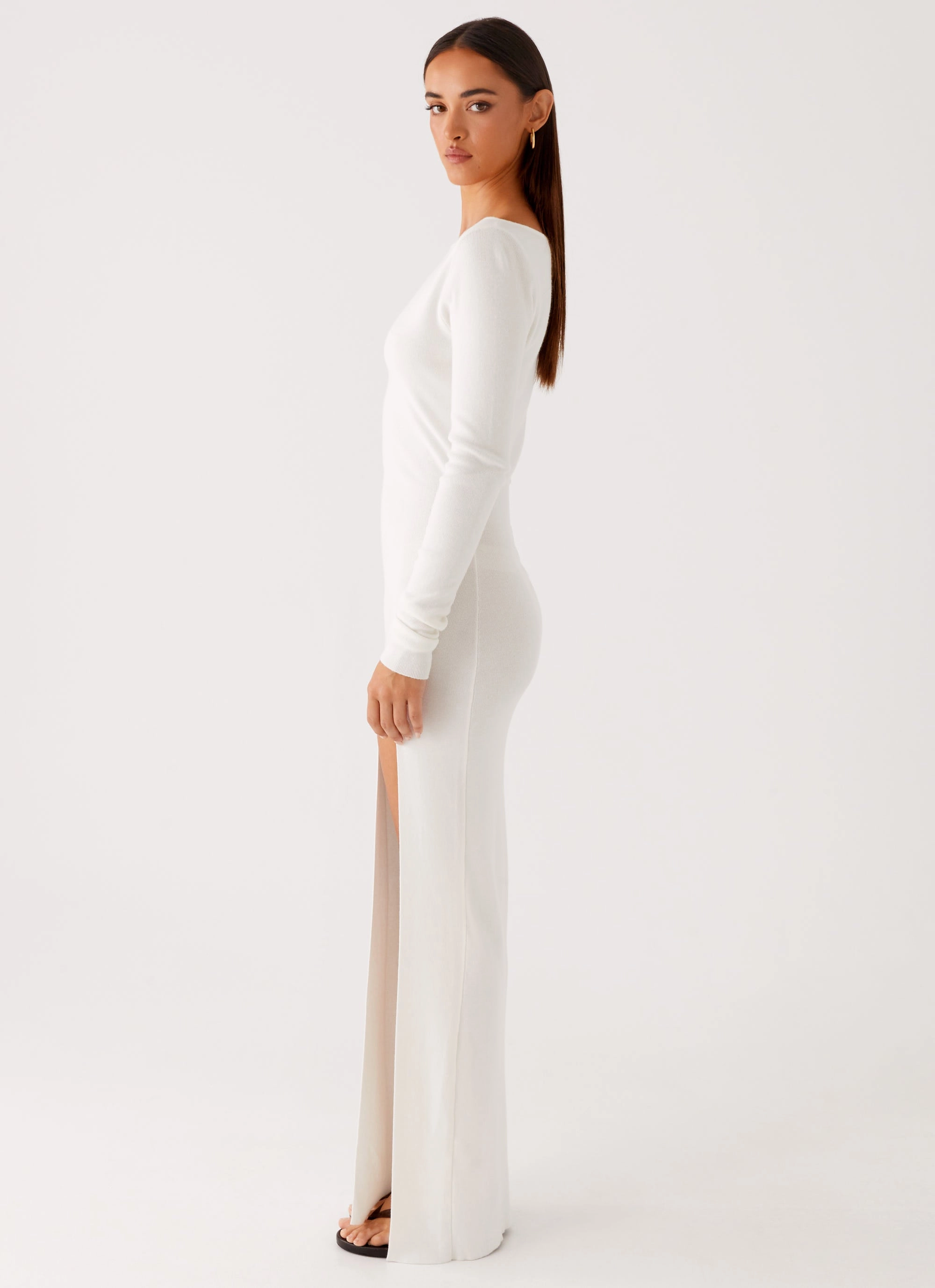 Amalfi Knit Maxi Dress - White Fashion Mix
