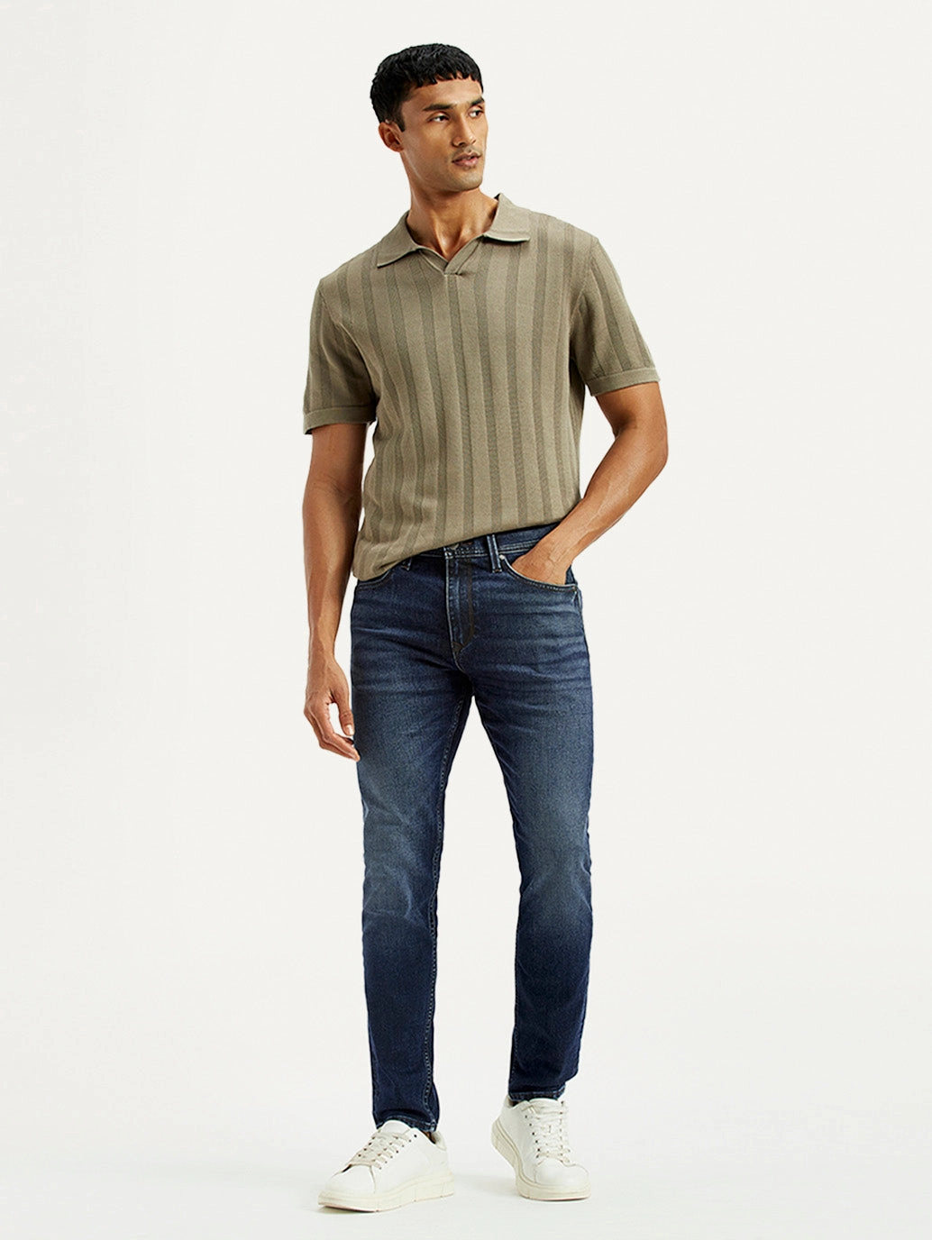 Men's Redloop 512 Dark Indigo Slim Tapered Fit Mid Rise Jeans Weekend Style Outdoor Adventure