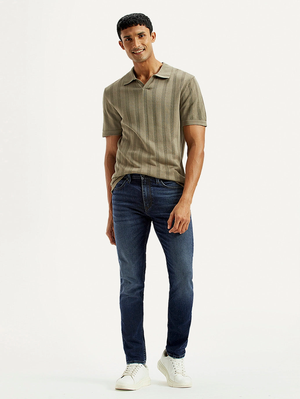 Outfit Formula Men's Redloop 512 Dark Indigo Slim Tapered Fit Mid Rise Jeans