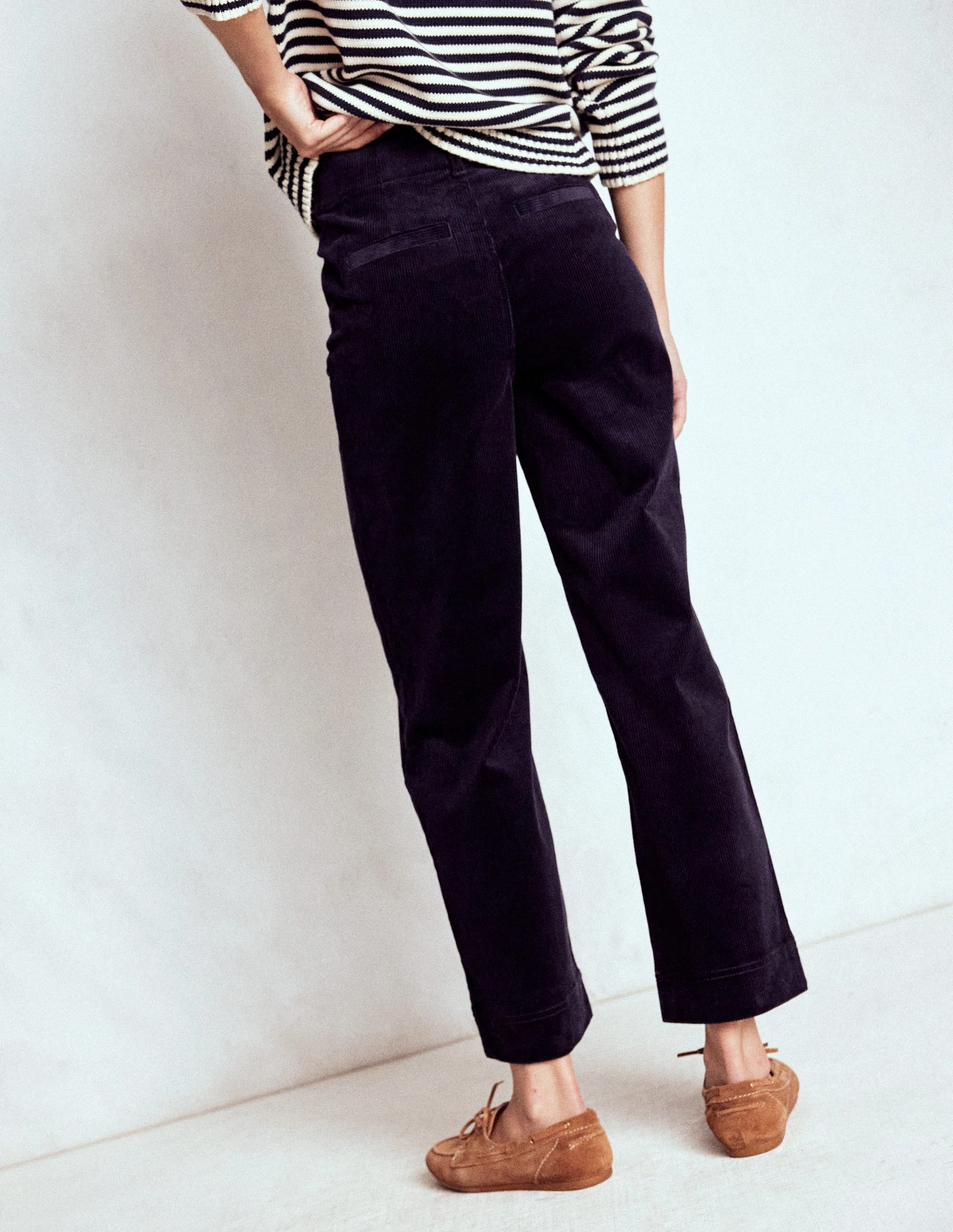 LightweightWeave Primrose Cord Trousers-Navy