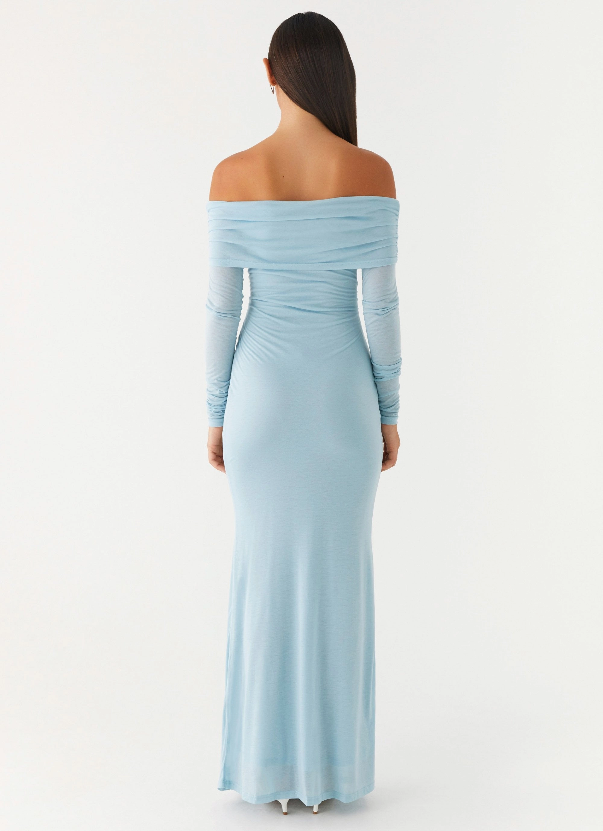 Cocoa Long Sleeve Maxi Dress - Blue Simplistic Mood Moment Soft