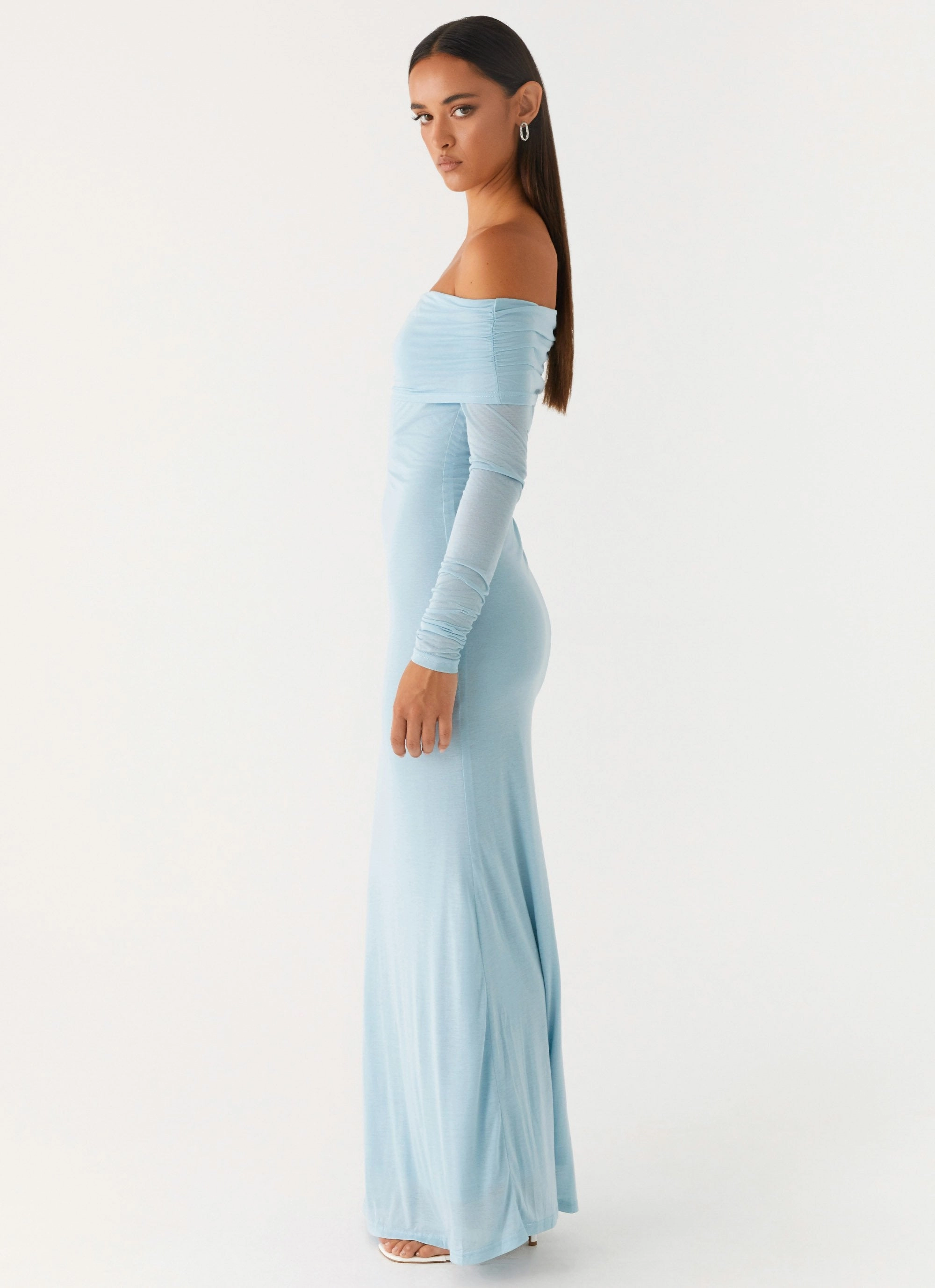 Cocoa Long Sleeve Maxi Dress - Blue garden wedding Fresh Glow