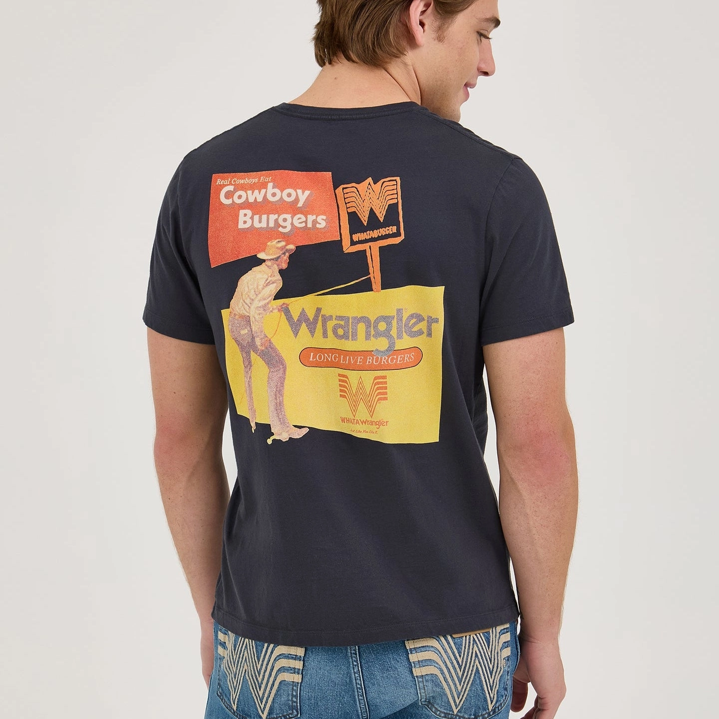 Wrangler? x Whataburger? Cowboy Burgers Black T-Shirt Quick Dry Feature