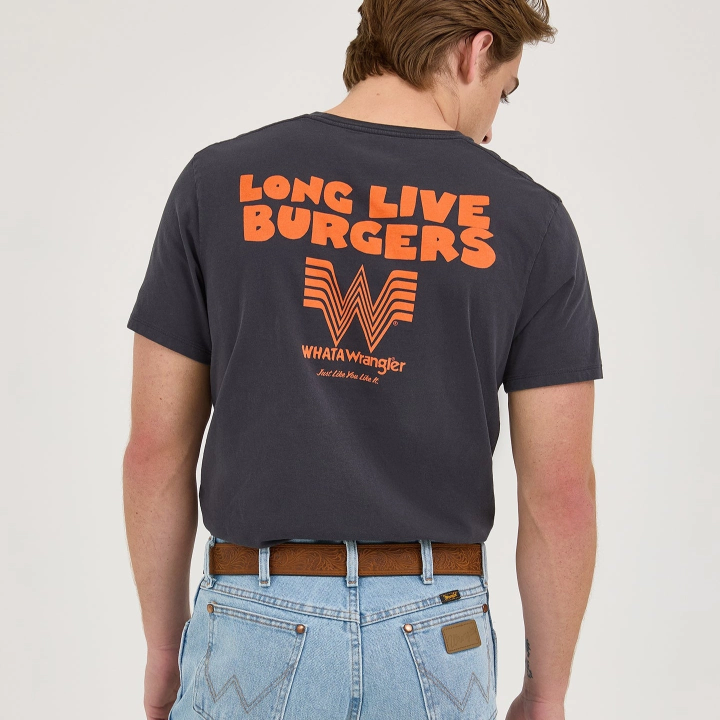 Wrangler? x Whataburger? Long Live Burgers T-Shirt Biodegradable Fiber Composition Mesh Panel Details