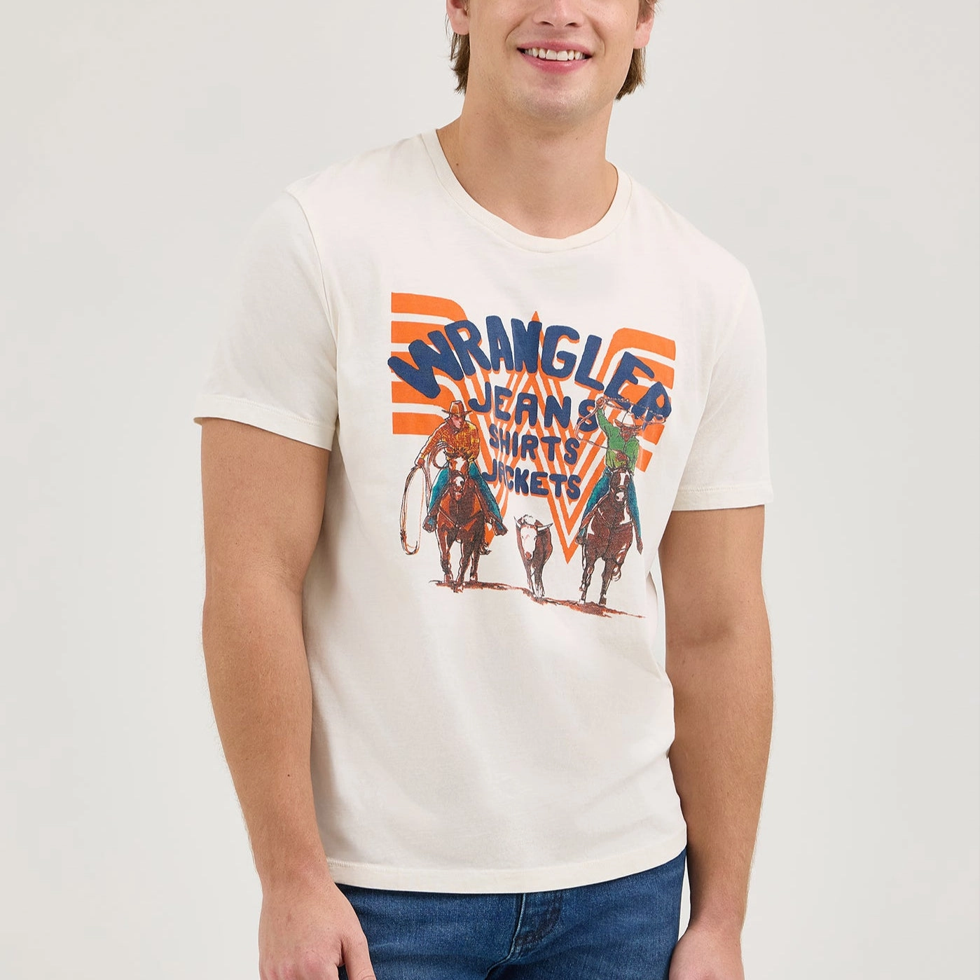 Wrangler? x Whataburger? White Graphic T-Shirt Soft Touch FlatlockSeamTechnique