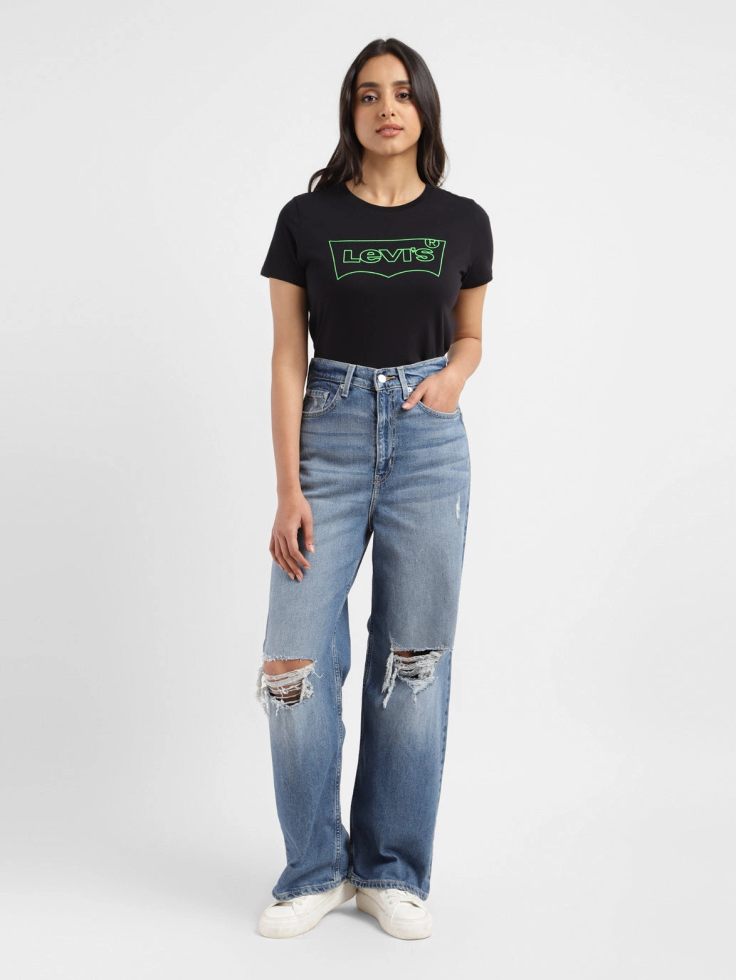 Fit And Easy Women's Blue Loose Fit High Rise Jeans