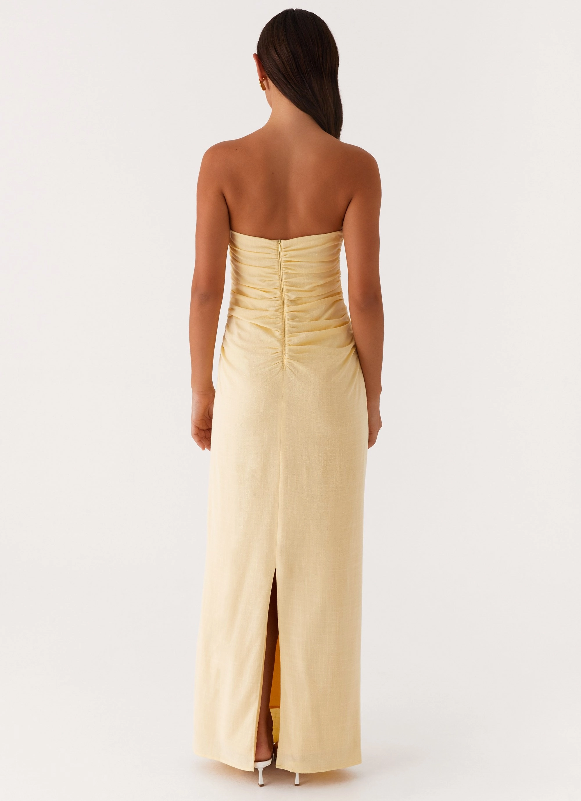 Basic Cool Fashion-forward day dress Xena Gathered Maxi Dress - Yellow