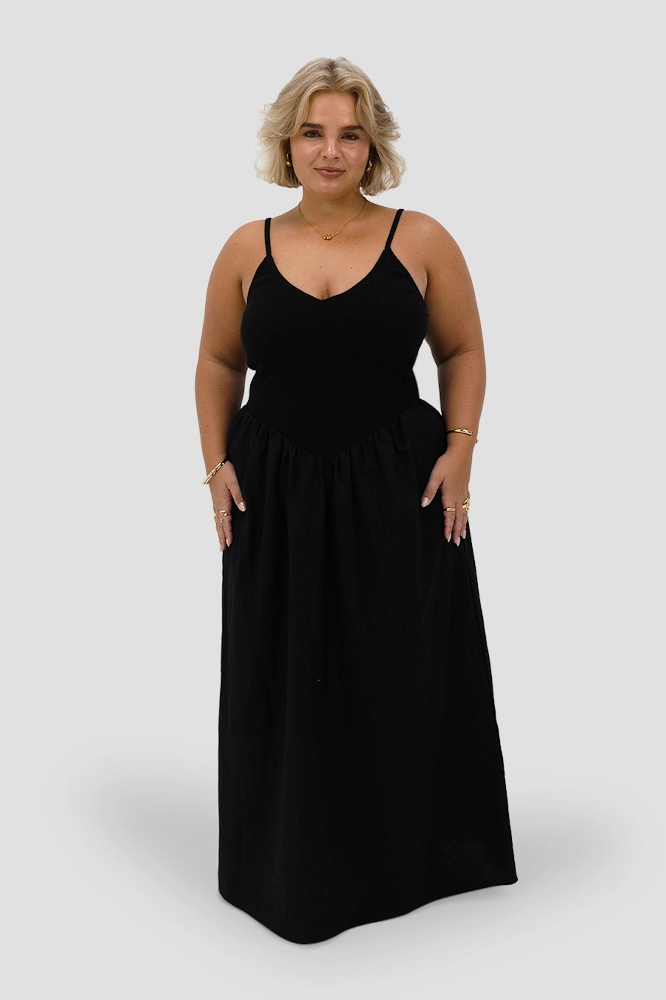 YARA DRESS BLACK Anytime Fit Loose Flow