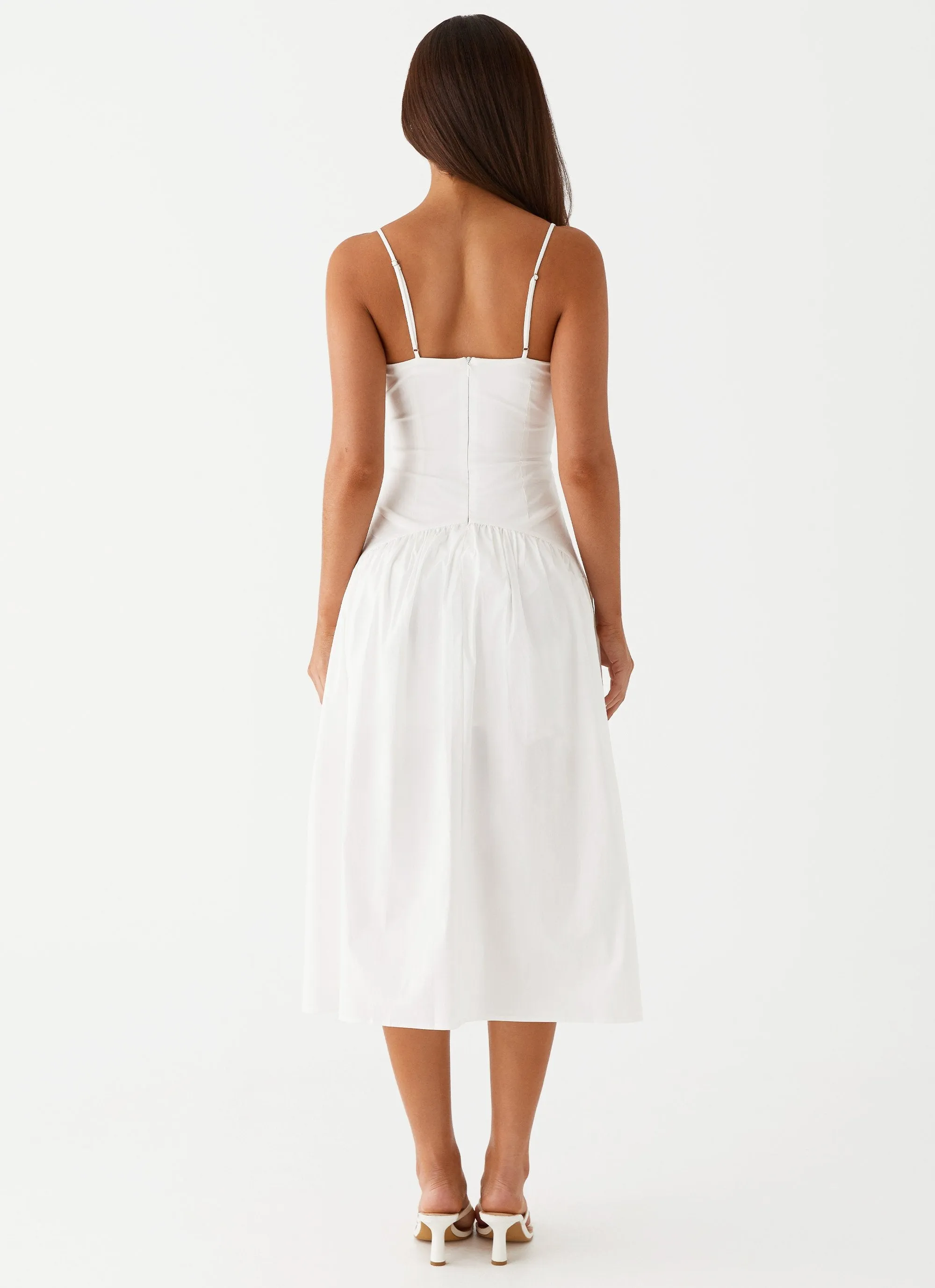 Soft Touch Photo Light Yvette Corset Midi Dress - White