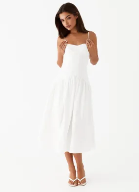 Effortless Mood Trend Movement Yvette Corset Midi Dress - White