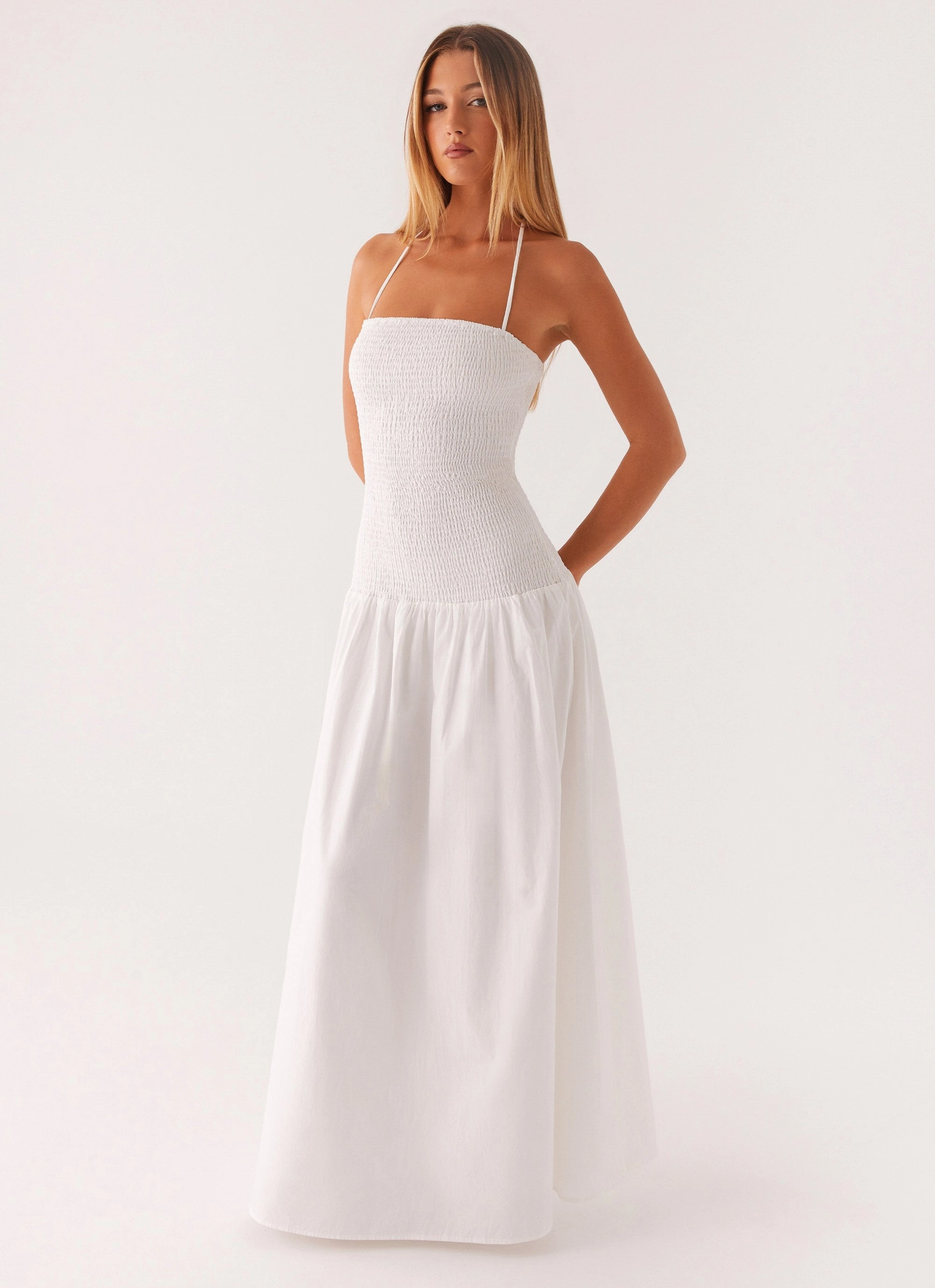 Zahra Maxi Dress - White Grass Soft