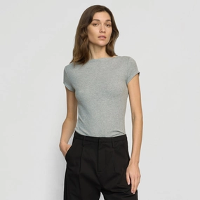 Light Outfit Zayna Ribbed Cap-Sleeve Tee