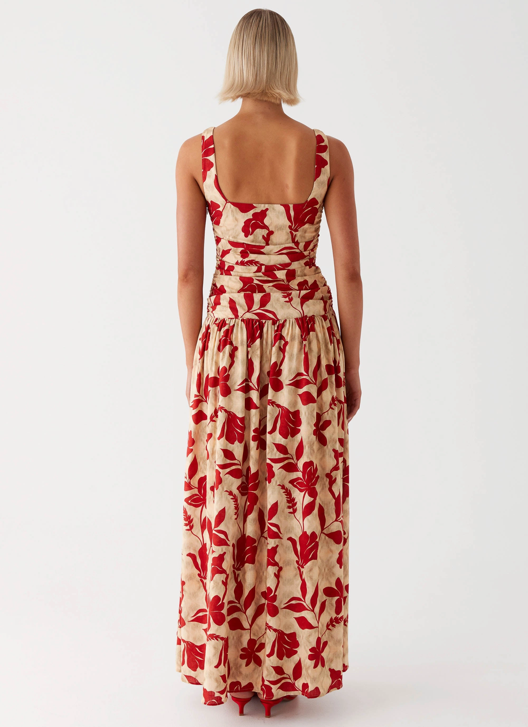 Easy Layers Zinna Linen Maxi Dress - Red